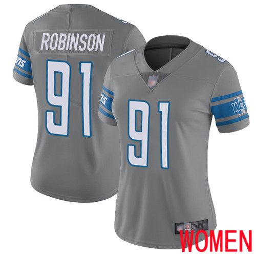 Detroit Lions Limited Steel Women Ahawn Robinson Jersey NFL Football 91 Rush Vapor Untouchable